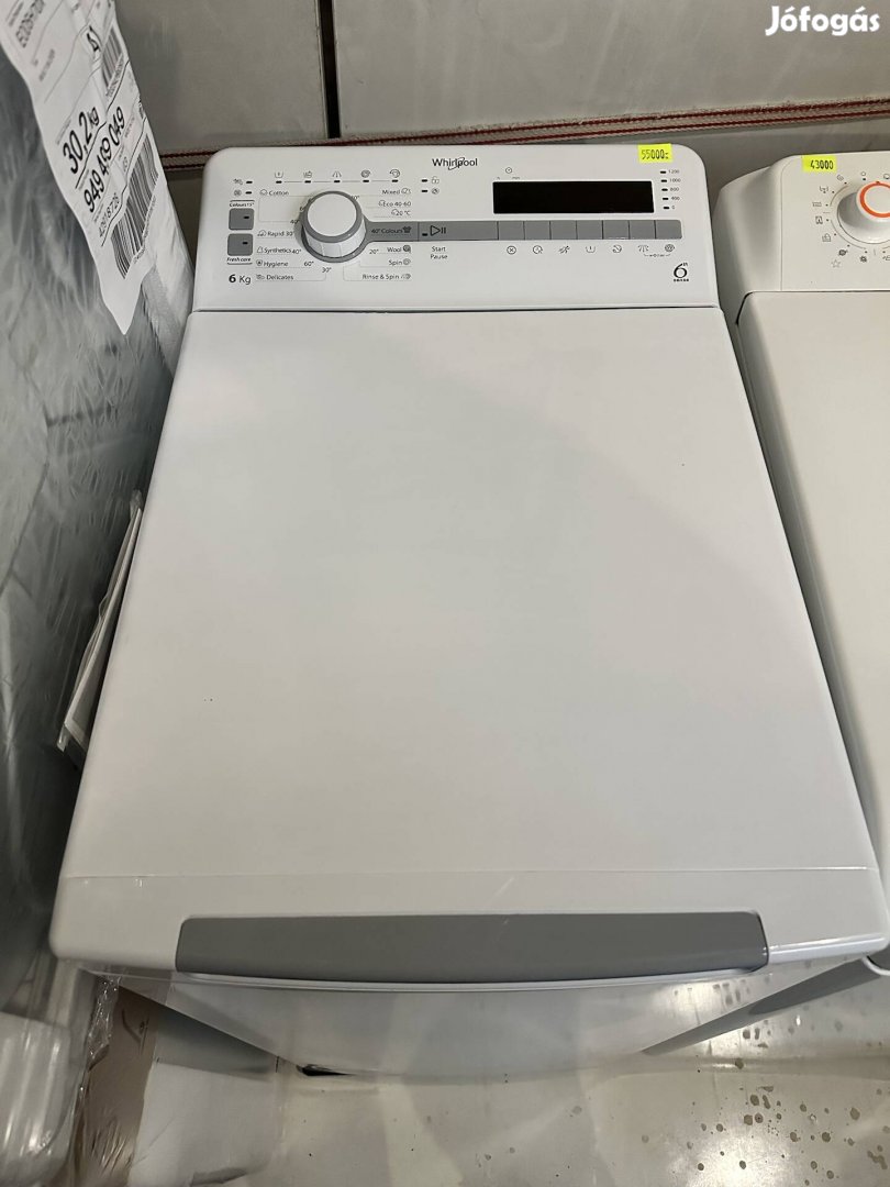 Whirlpool Tdlr6230SS felültöltős mosógép 6kg 1200' centri