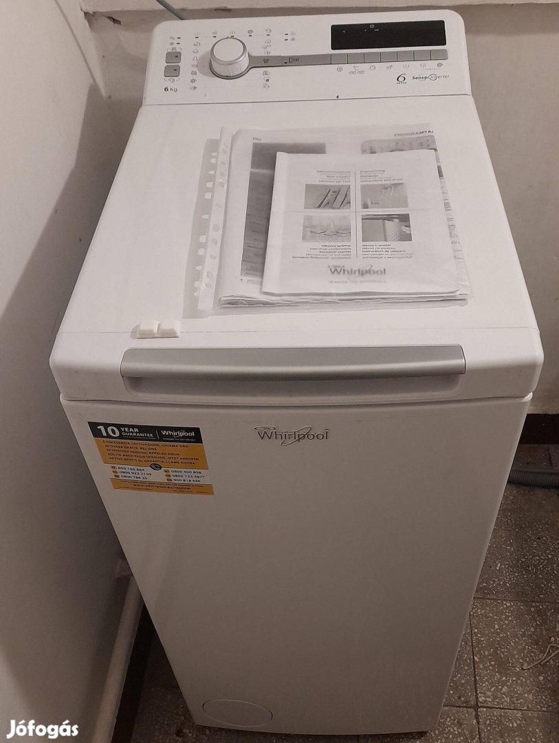 Whirlpool szabadonálló felültöltős mosógép: 6kg A+++