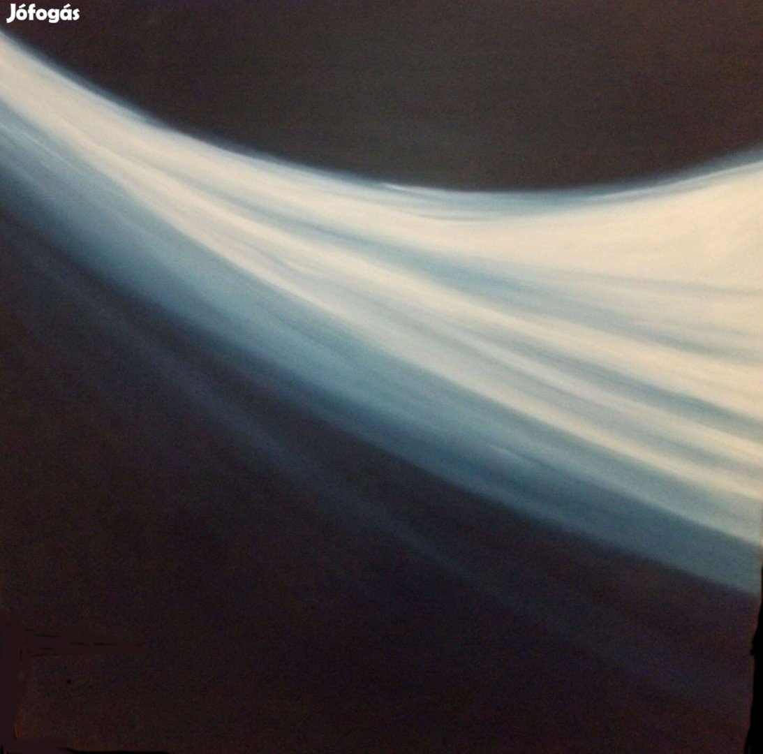 White-BLUE Rainbow in Black Festmény