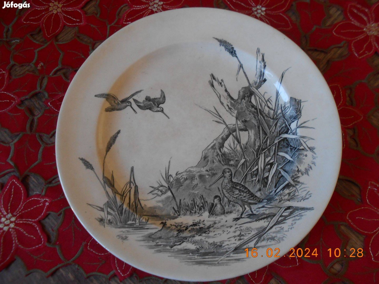 William Brownfield & Son Viktória korabeli angol fajansz tányér, 1875