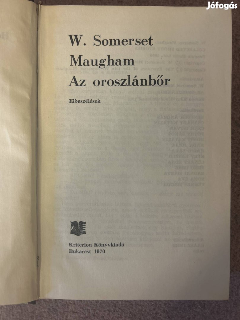 William Somerset Maugham - Az oroszlánbőr