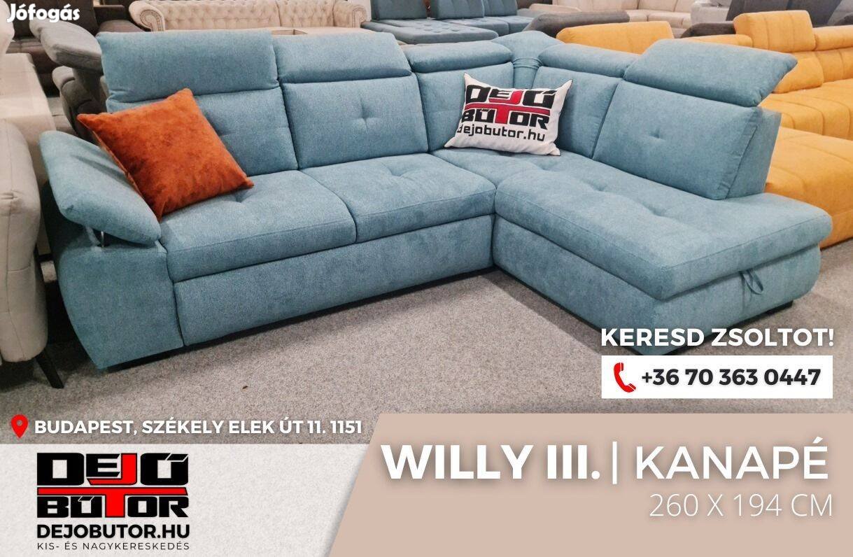Willy III. sarok kanapé bútor ülőgarnitúra rugós 255x184 cm aston 12