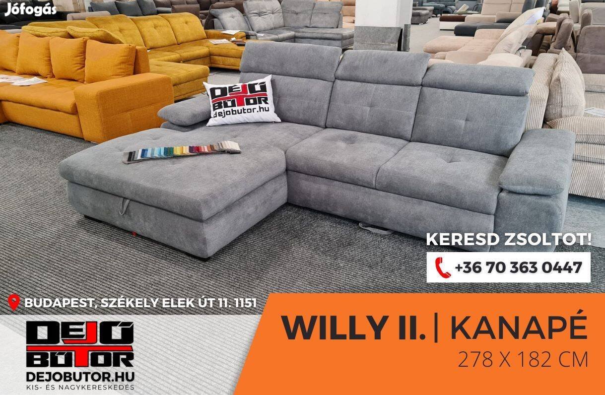 Willy II sarok hátfalas kanapé ülőgarnitúra bútor 278x175 cm aston 17
