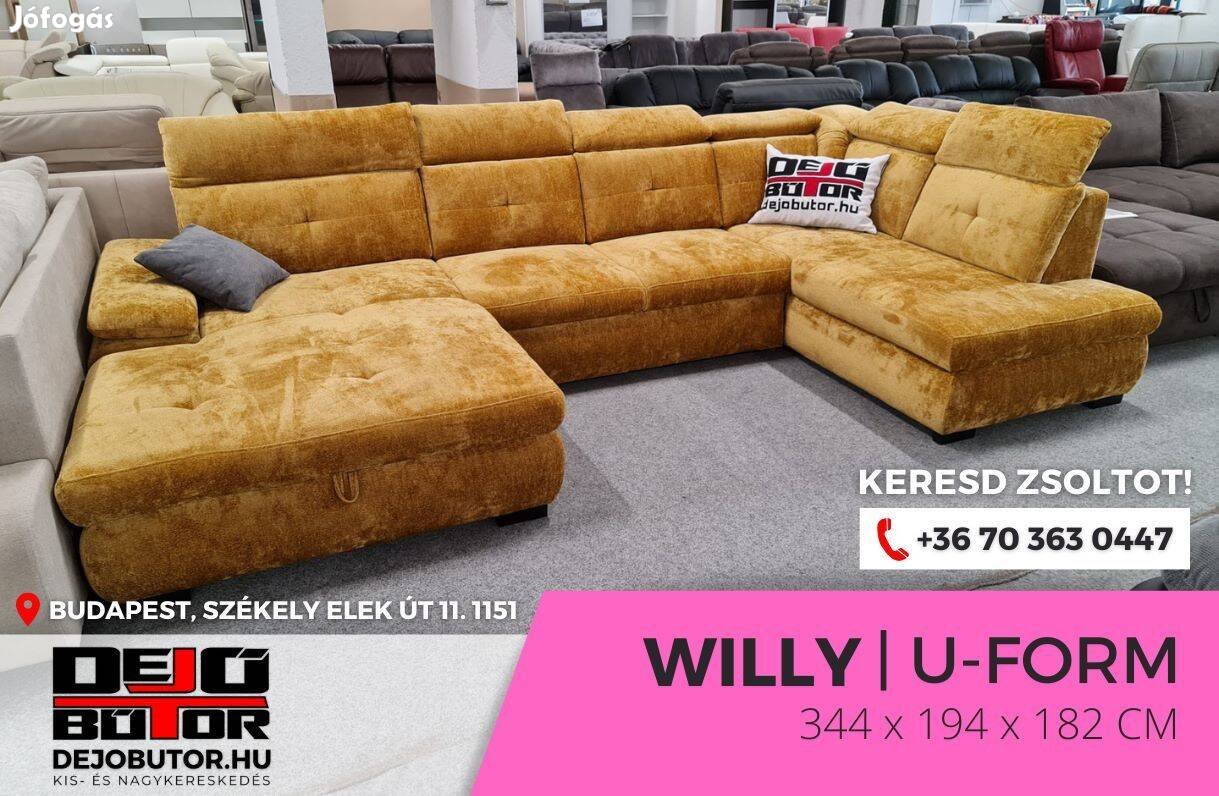 Willy I. rugós kanapé ülőgarnitúra 194x344x182 cm narancs ualak