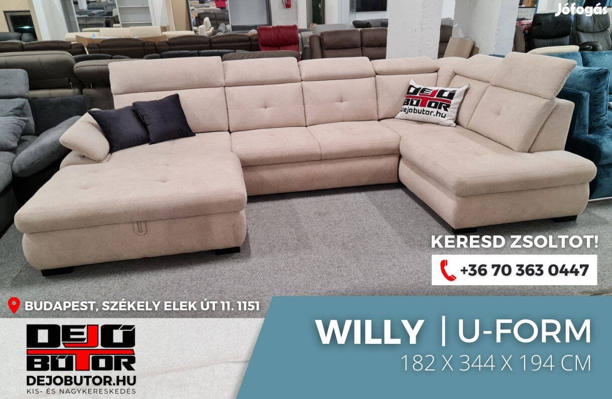 Willy sarok aston 1 kanapé rugós ülőgarnitúra 344x194x182 cm ualak