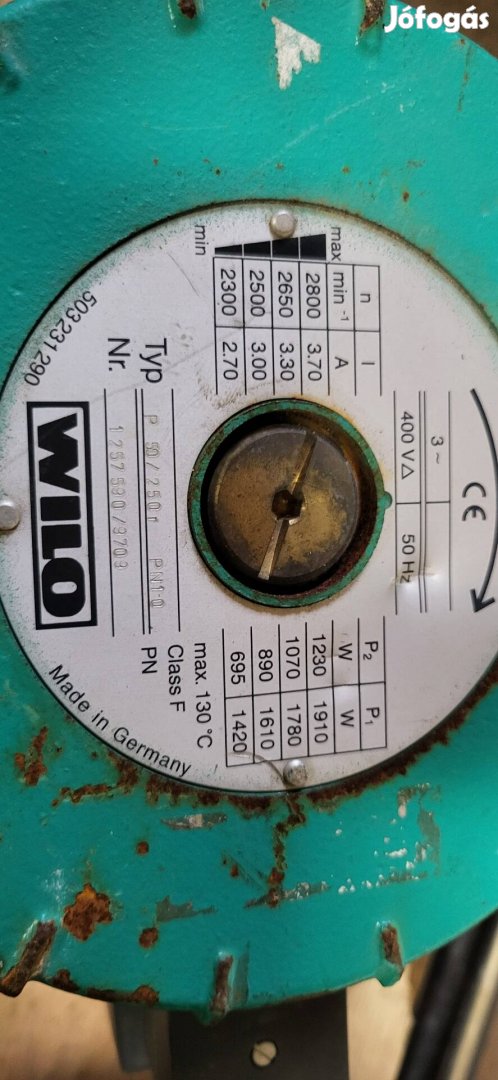 Wilo P50/250r gyári állapotban, számla képesen 