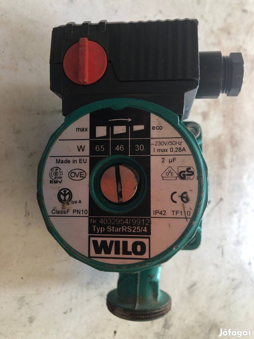 Wilo RS 25-4 fűtési keringető szivattyú
