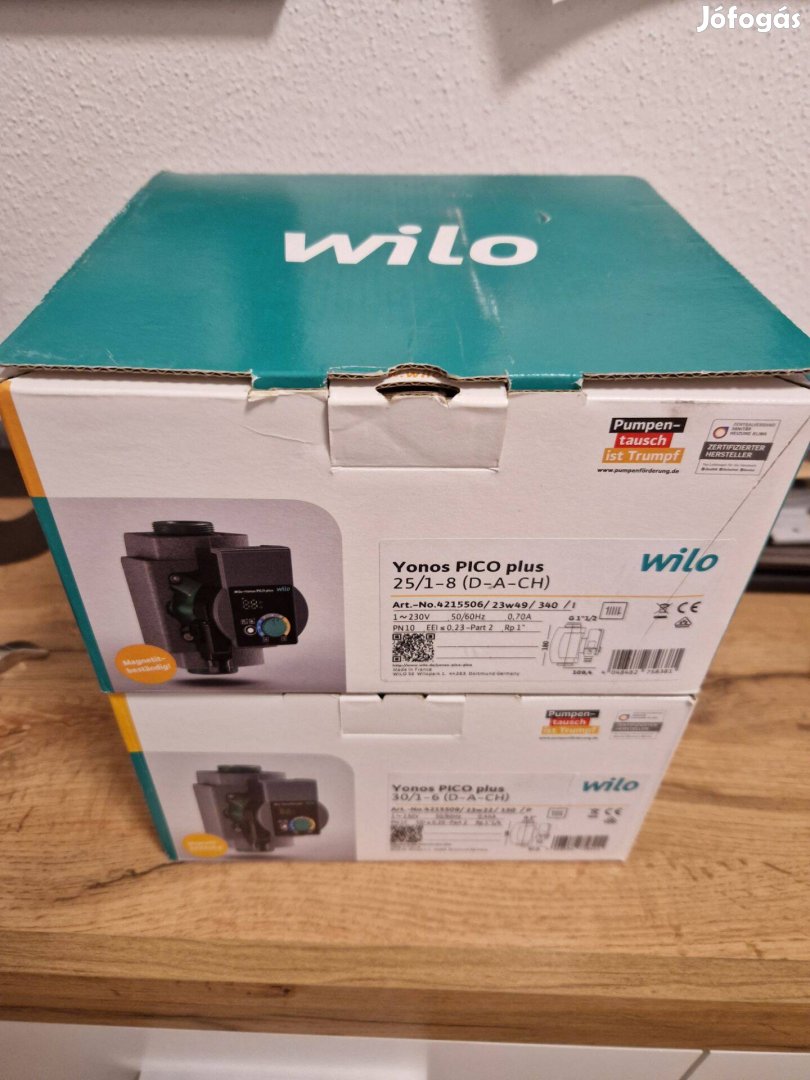 Wilo Yonos Pico PLUS 25/1-8 és 30/1-6 keringetőszivattyúk