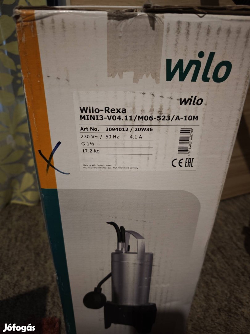 Wilo rexa mini3 szivattyú új