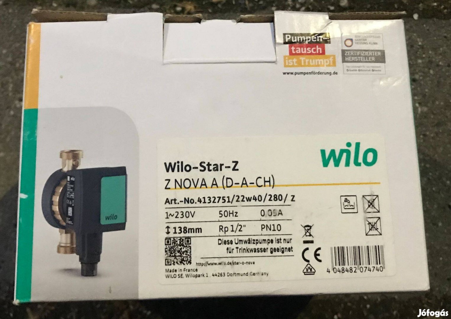 Wilo-star-Z Nova cirkulációs szivattyú eladó