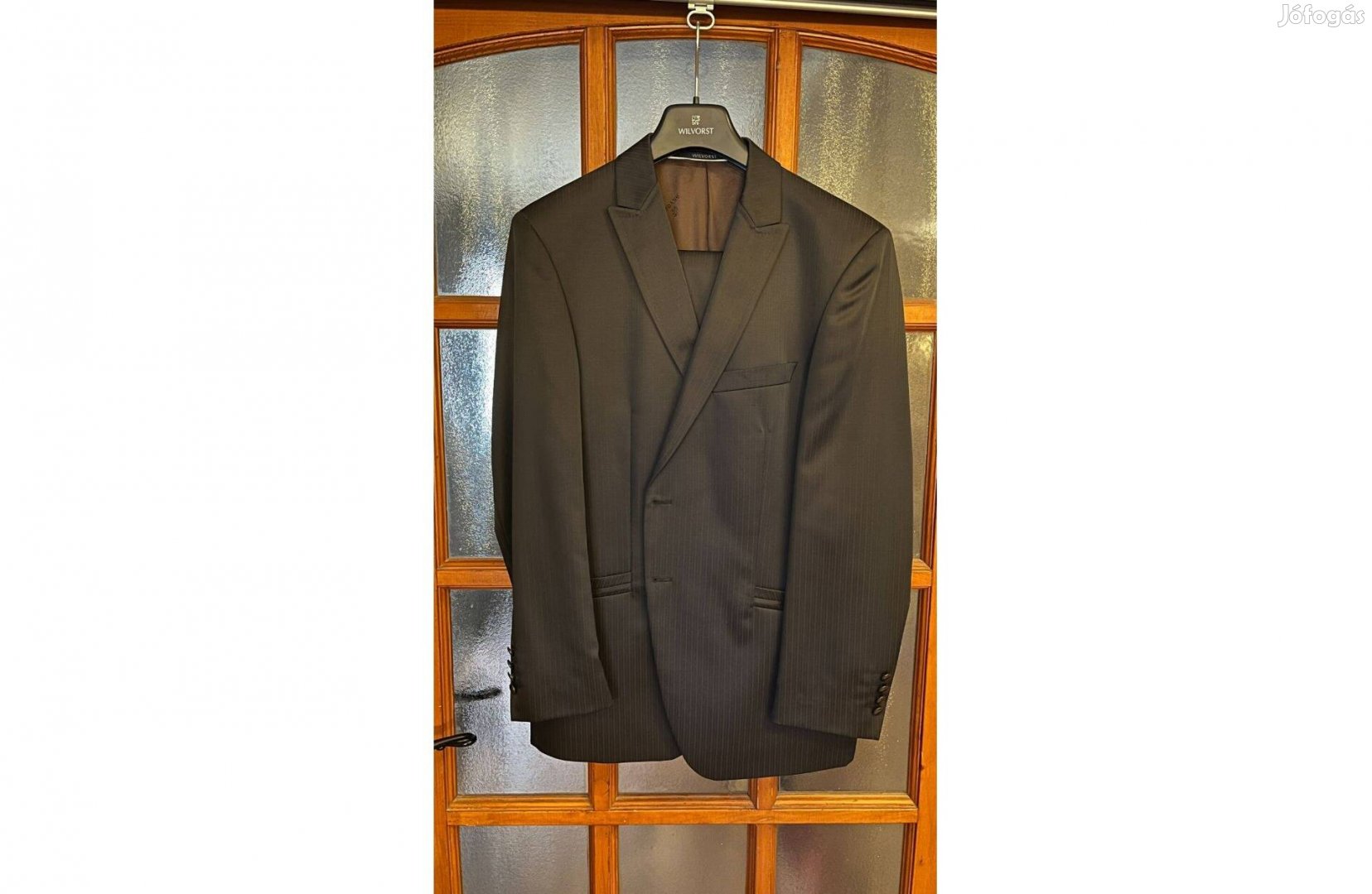 Wilvorst esküvői ünnepi sötétbarna öltöny 50-es méret