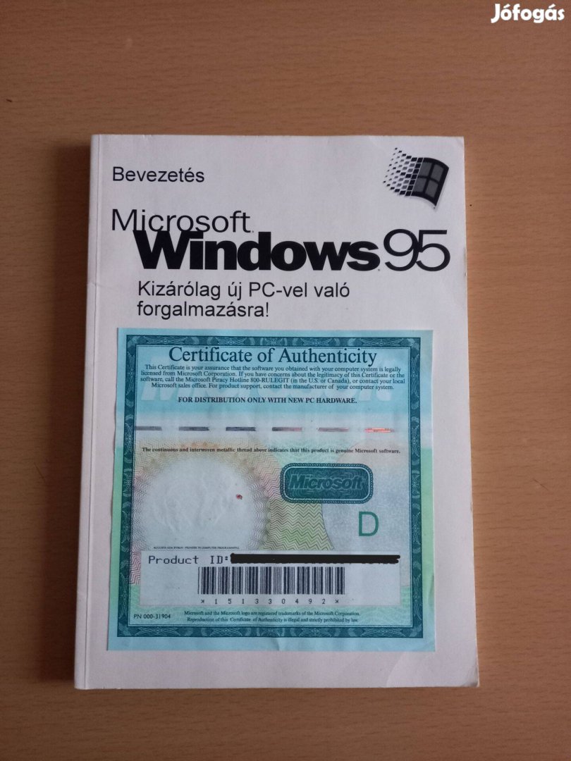 Windows 95 telepitö könyv és kulcs