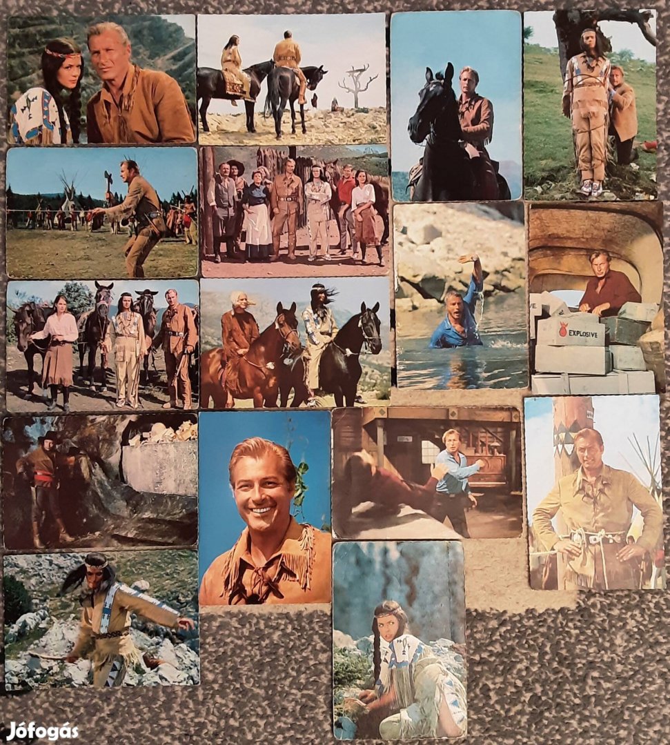 Winnetou Old Shatterhand Karl May képeslapok 1962