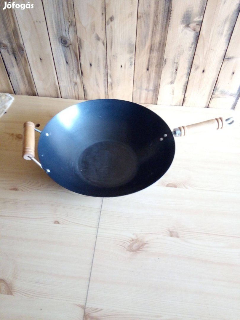 Wok serpenyő, Ikea vas lábas, 35x9 cm