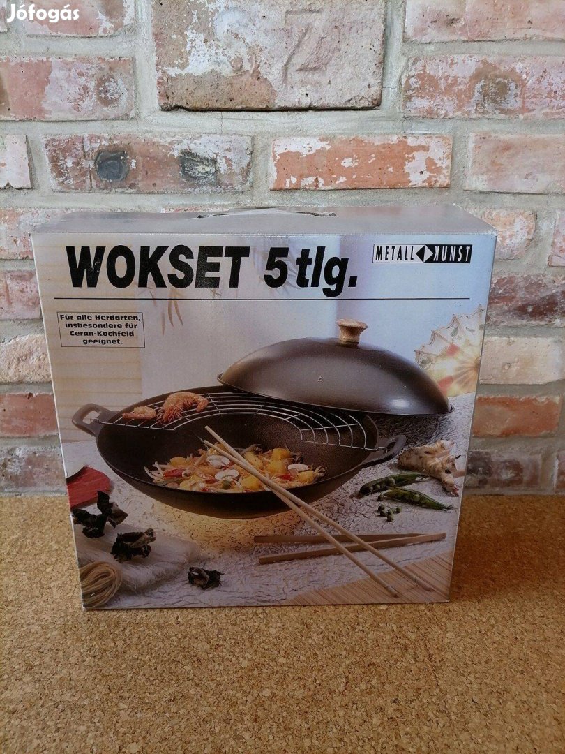 Wok szett 36 cm , 5 részes Új