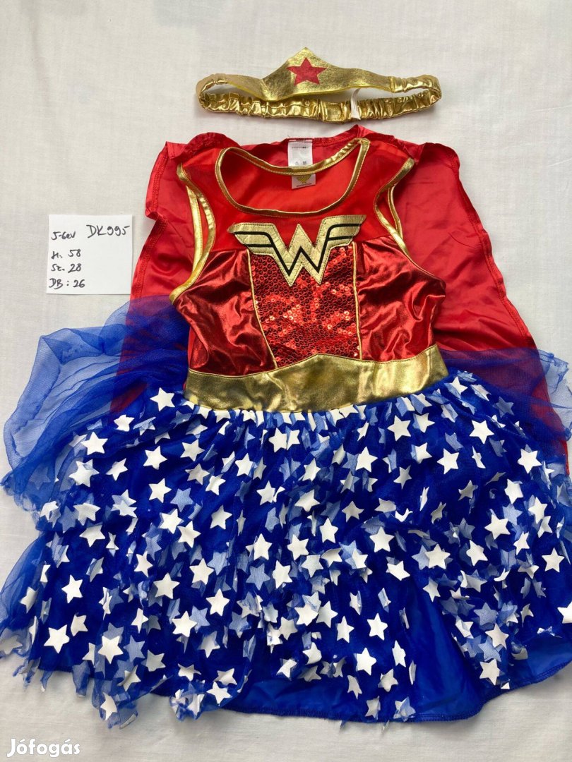 Wonder Woman jelmez, lány szuperhős jelmez 5-6 év DK995