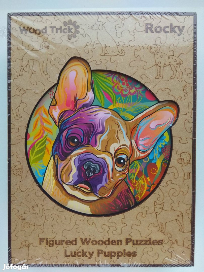 Wood Trick Vidám Kölykök Rocky bulldog mágikus fa puzzle bontatlan új