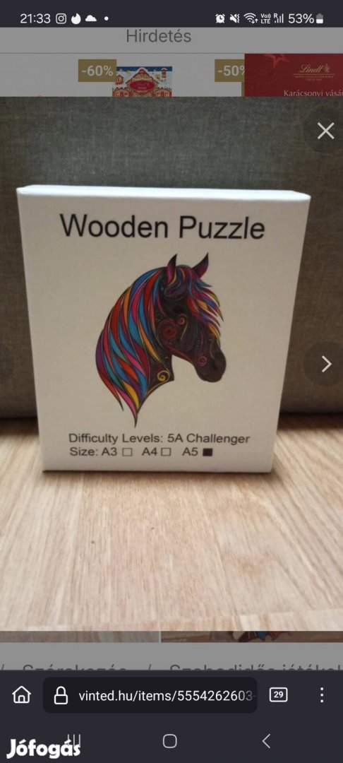 Wooden puzzle  - fa ló puzzle eladó: