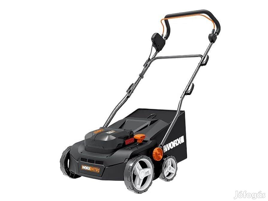 Worx WG855E.9 akkumulátoros gyepszellőztető/lazító-36cm, 40lit, 40v(2x