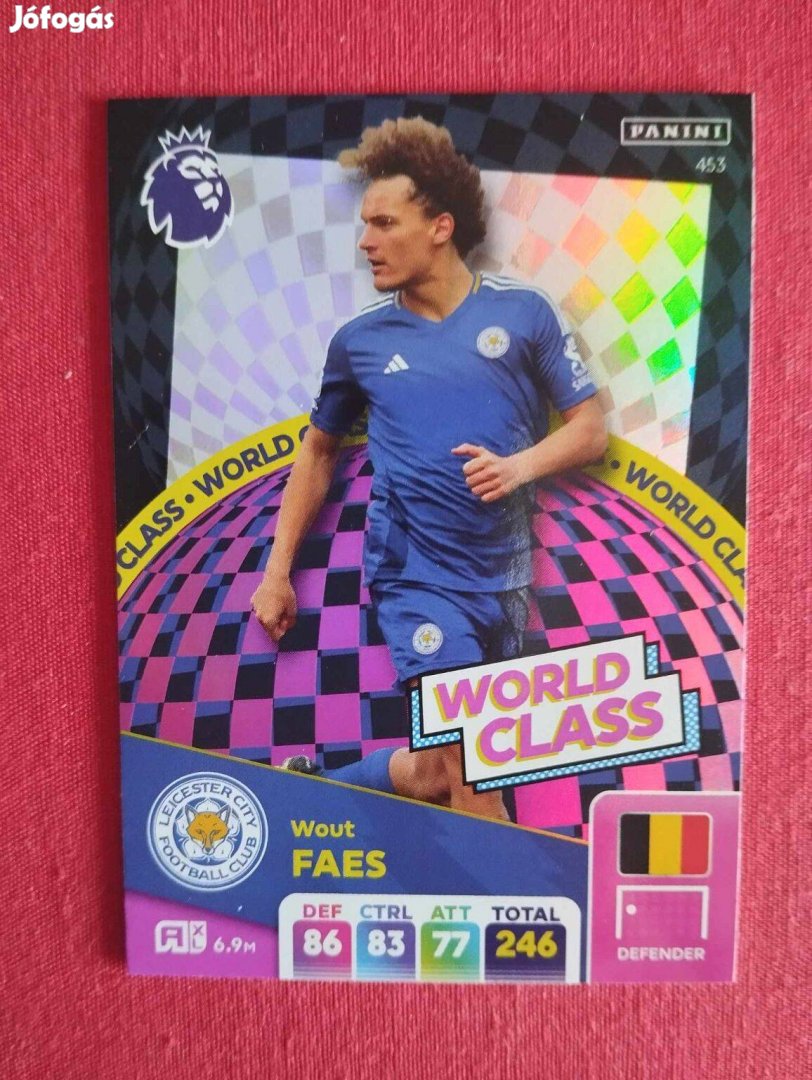 Wout Faes (Leicester) Premier League 2025 World Class focis kártya