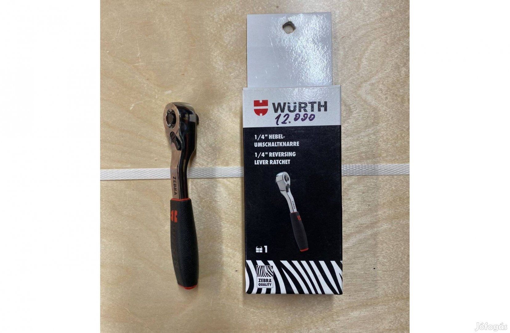 Würth 1/4"-os racsnis kar Irányváltós karral, Kioldó gombbal