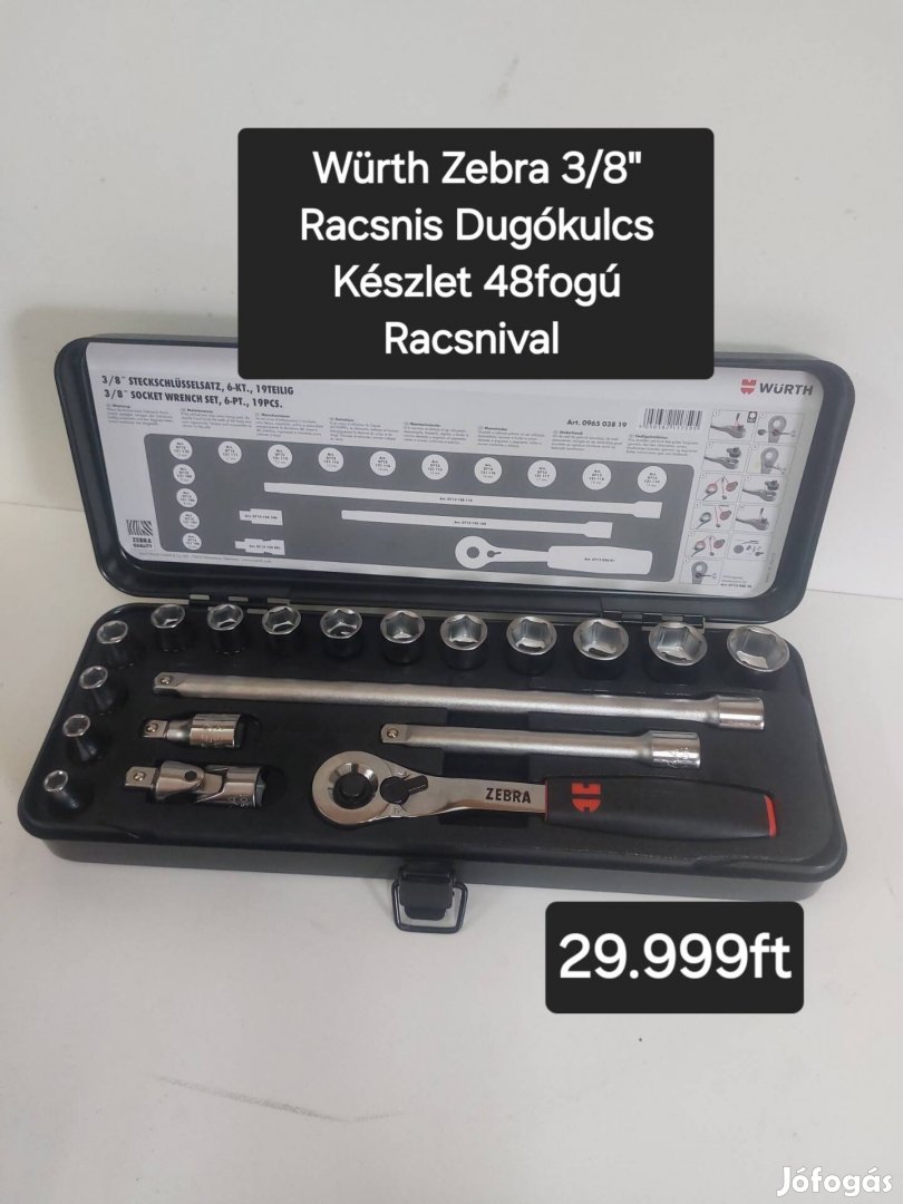 Würth 3/8" Racsnis Készletek Újak! Beta Berner Minőség 