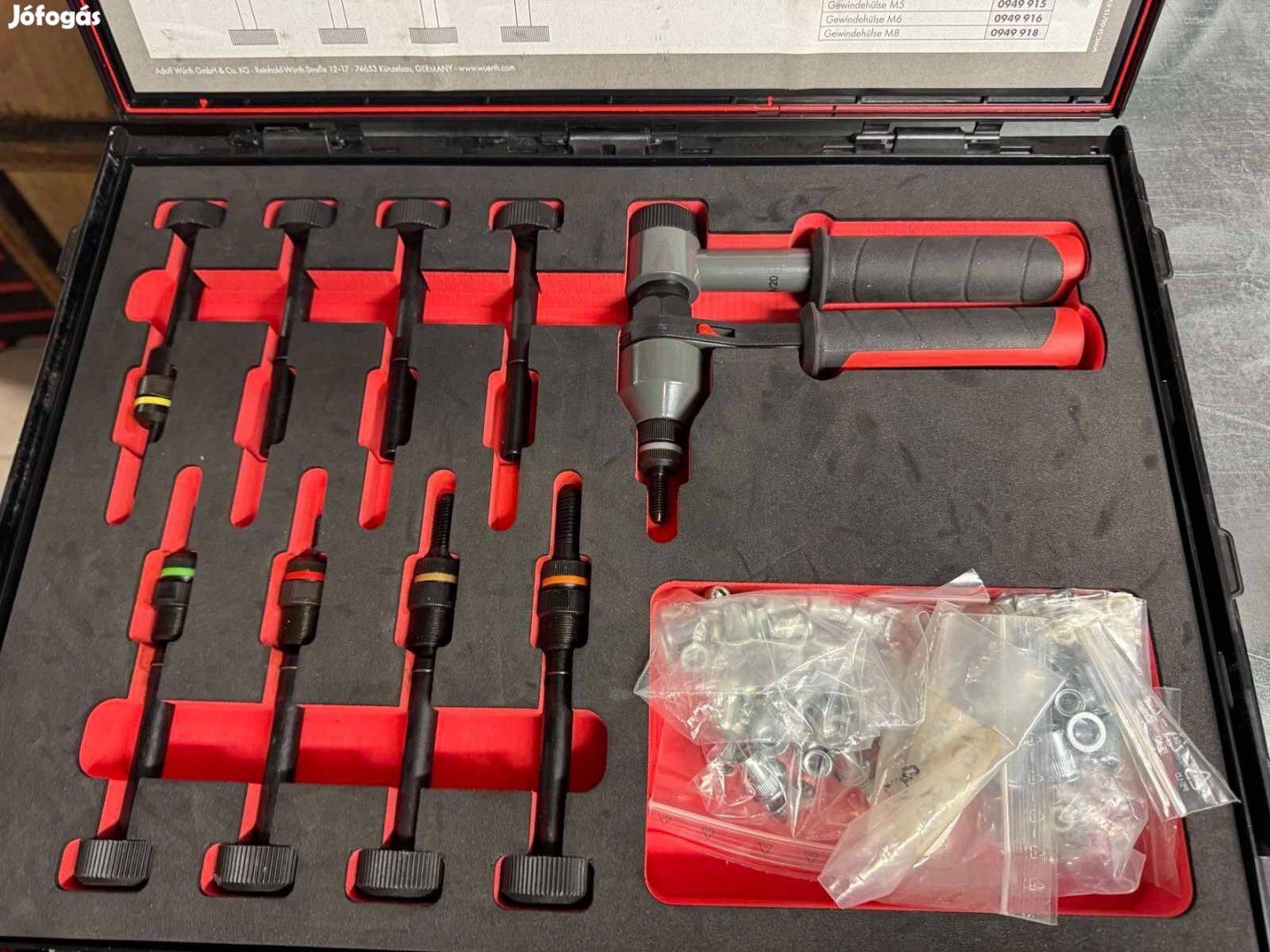 Würth Szegecsanya Racsnis Készlet Tüskékkel M4,M5,M6,M8,M10,M12