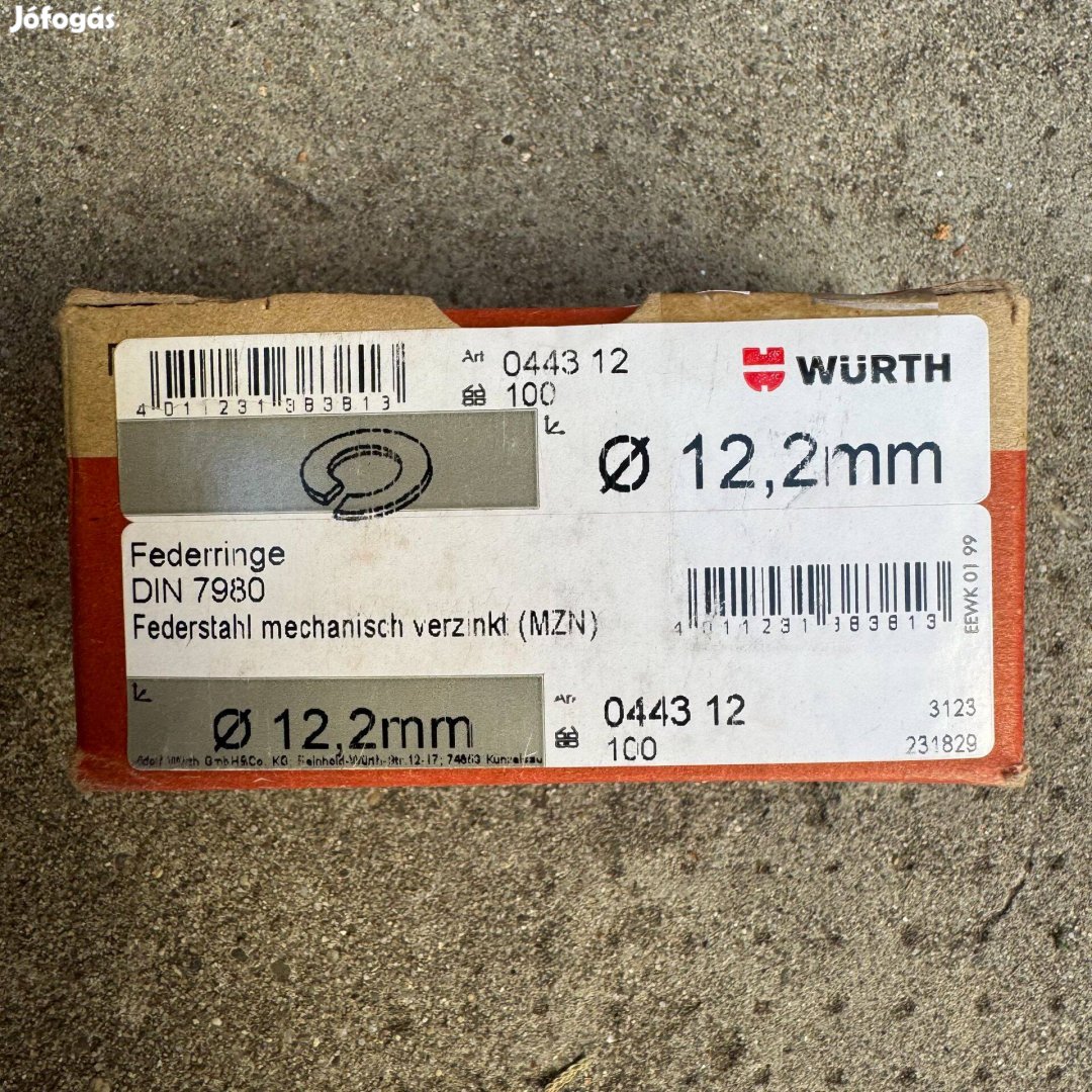 Würth Új Biztosító alátét Hengeresfejű csavarokhoz DIN 7980 044312