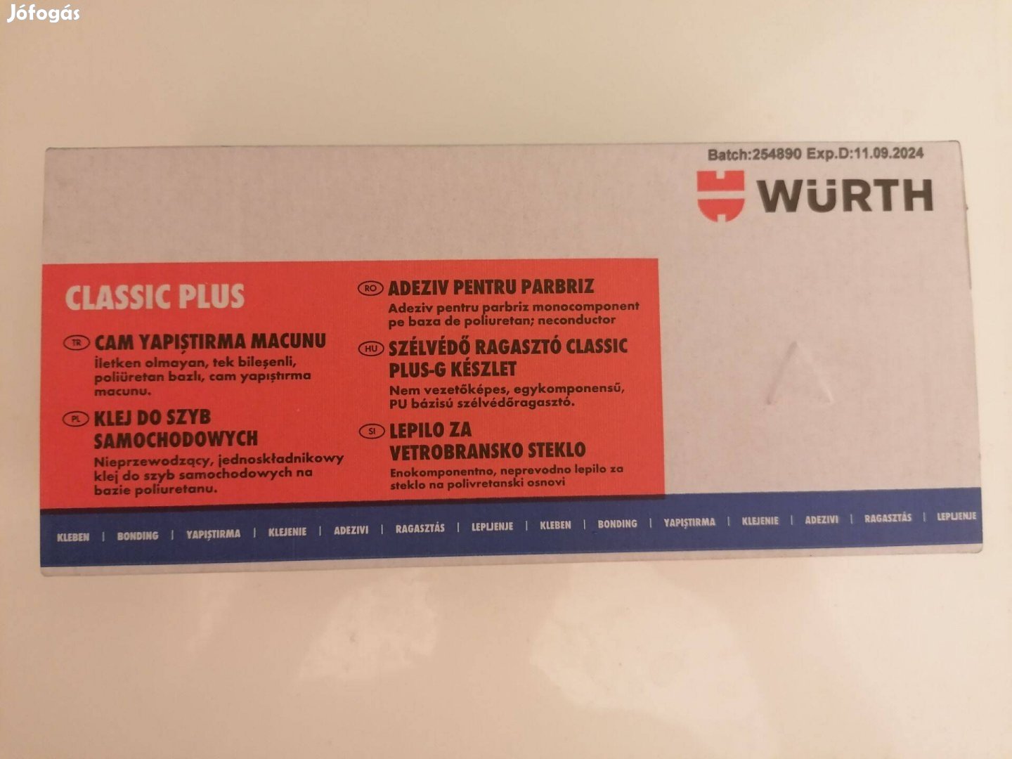 Würth szélvédőragasztó, szélvédő ragasztó