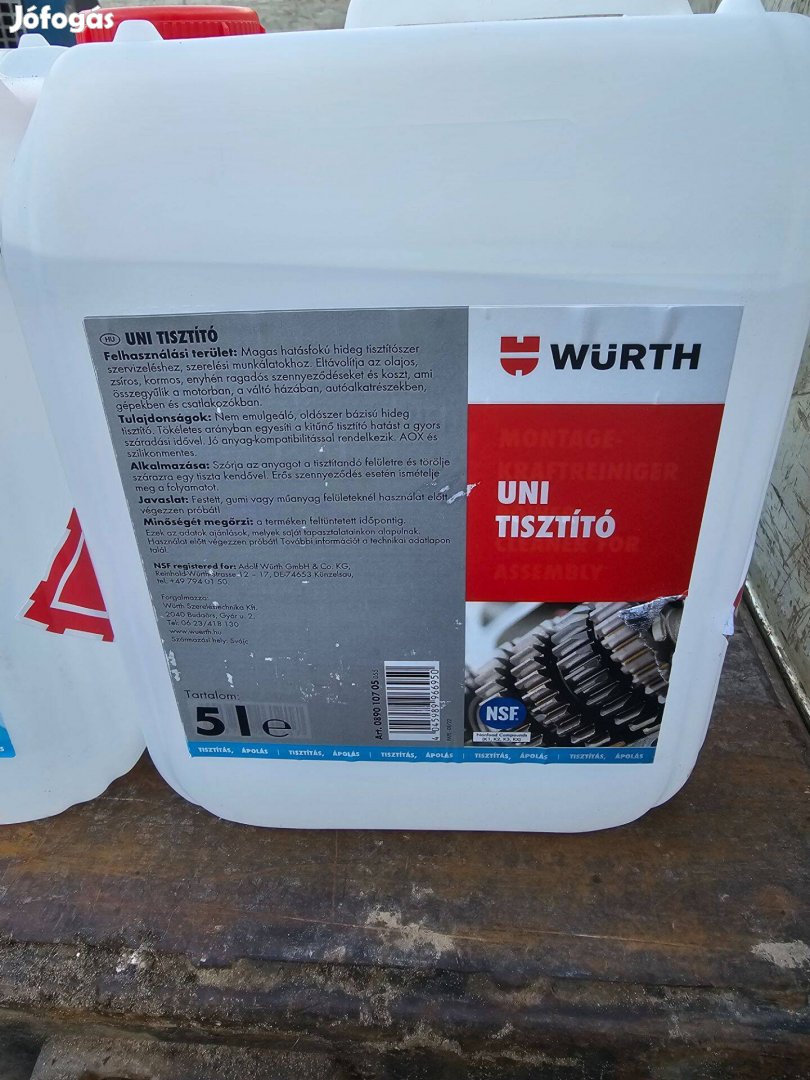 Würth uni 5l féktisztito blokk motor moso zsiroldo