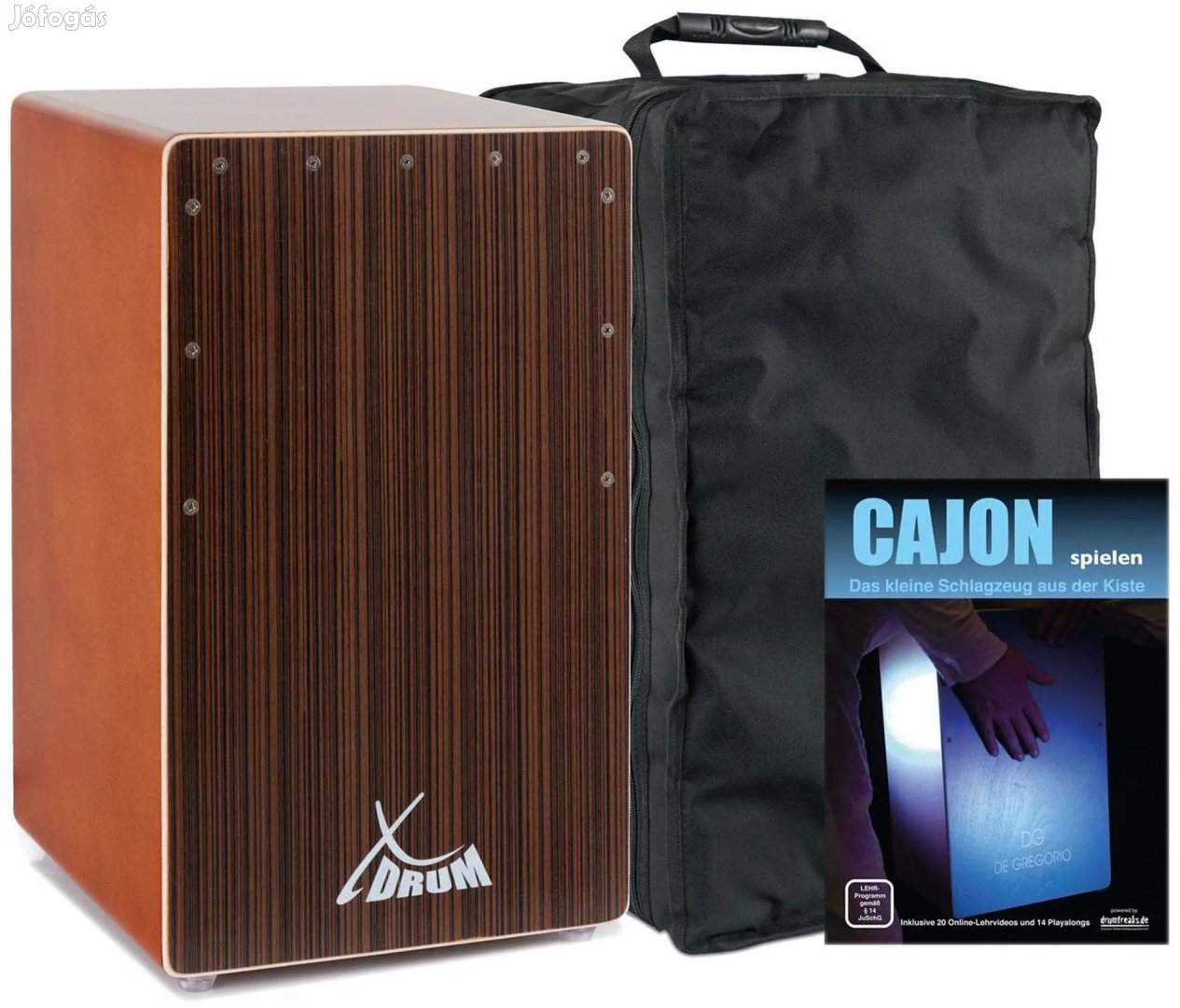 XDrum Cajon El Bajo Bass Port Kakaóbarna/Ebony Készlet beleértve a