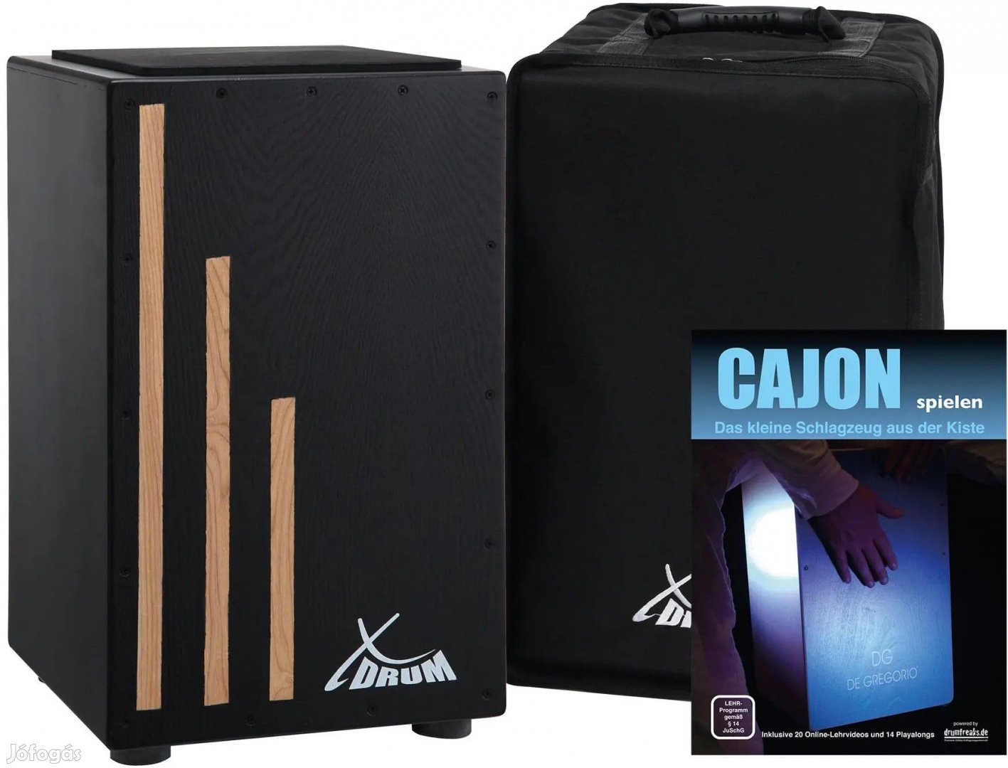 XDrum Cajon Primero Negra, tartalmaz könyvet és tokot
