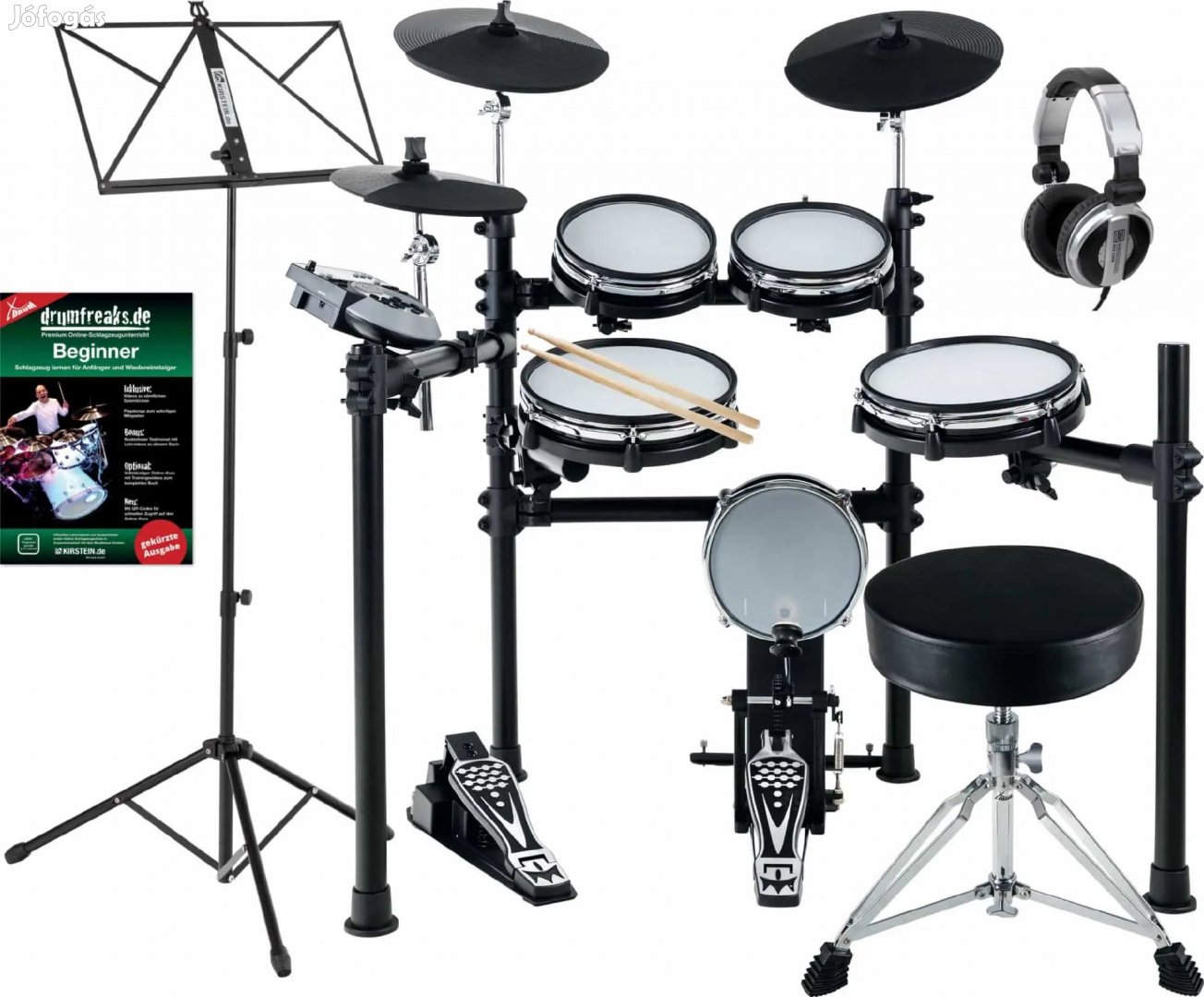 XDrum DD-530 Mesh Heads E-Drum Kezdőkészlet Székkel, Fejhallgatóval,