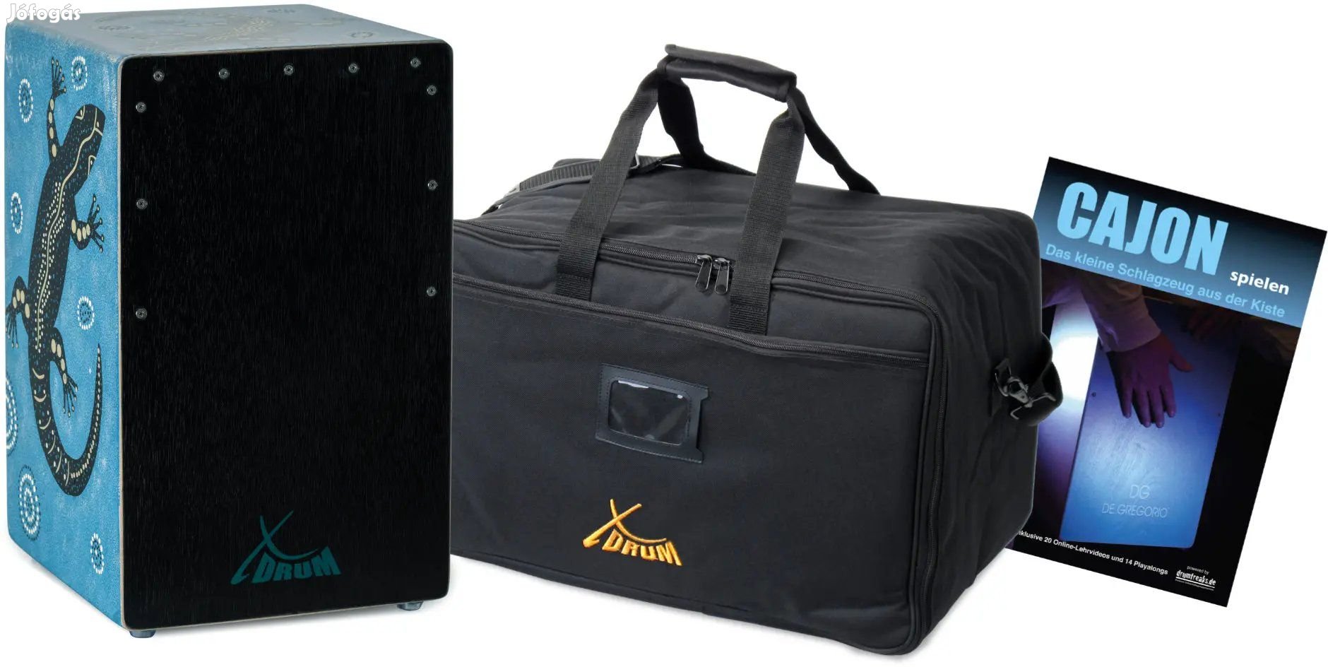 XDrum Design Series Cajon "Gecko" szett táskával + iskolával