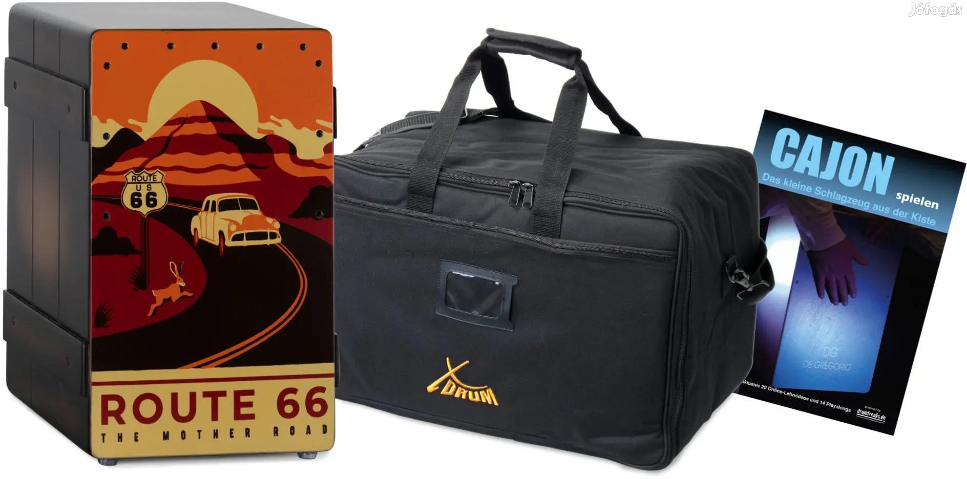 XDrum Design Series Cajon "Route 66" szett táskával + iskolával