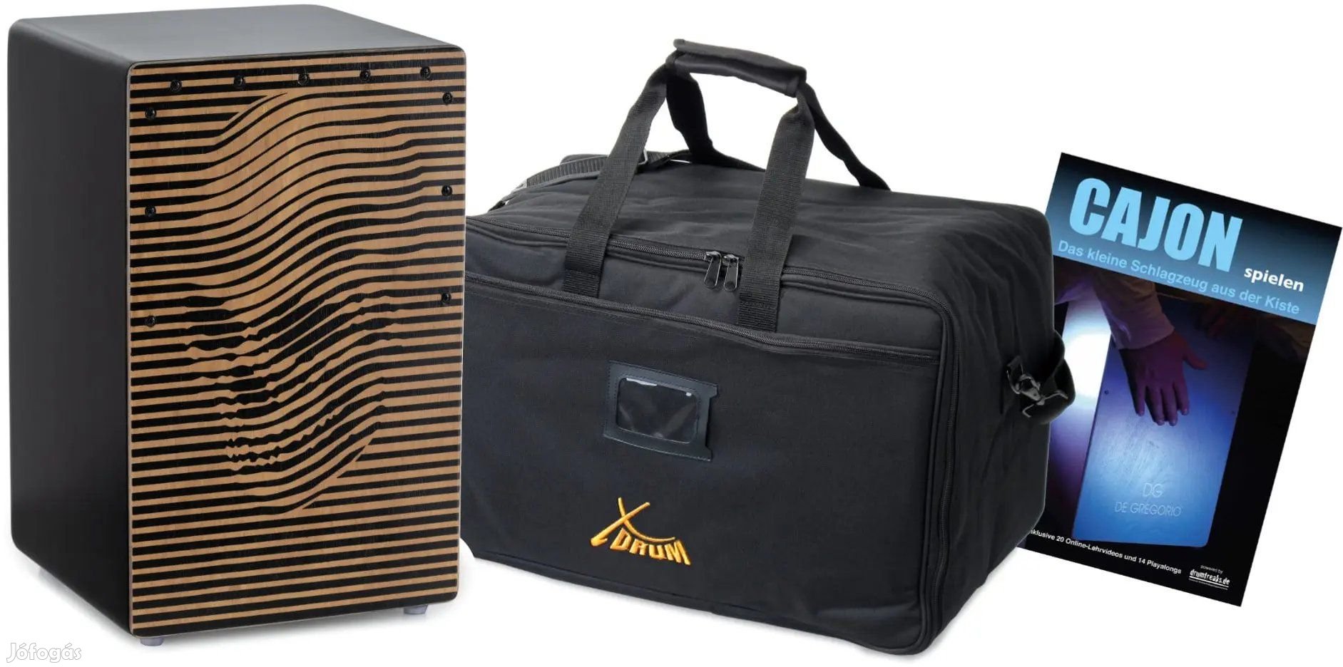 XDrum Design Series Cajon "Skull" szett táskával + iskolával