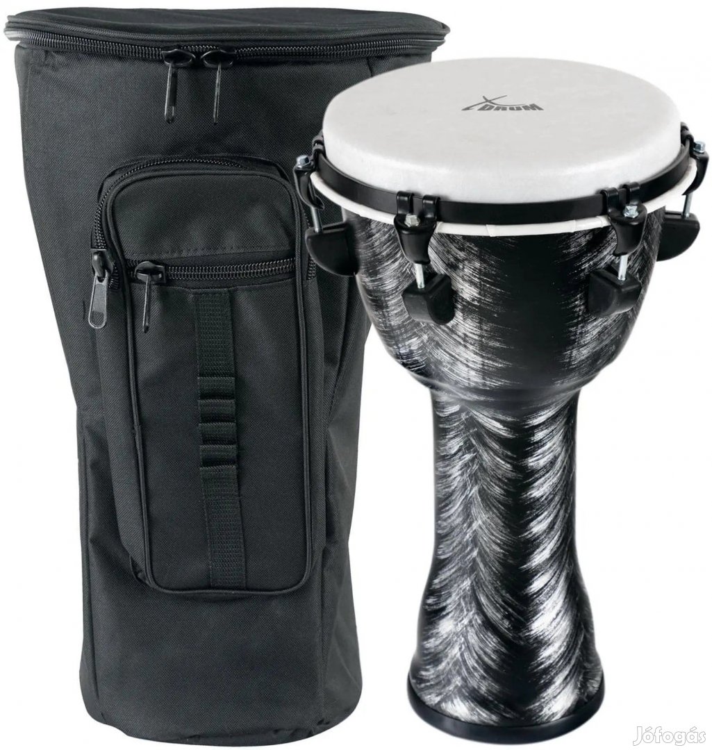 XDrum Djembe 10" Ezüst Kefés Táska Készlet