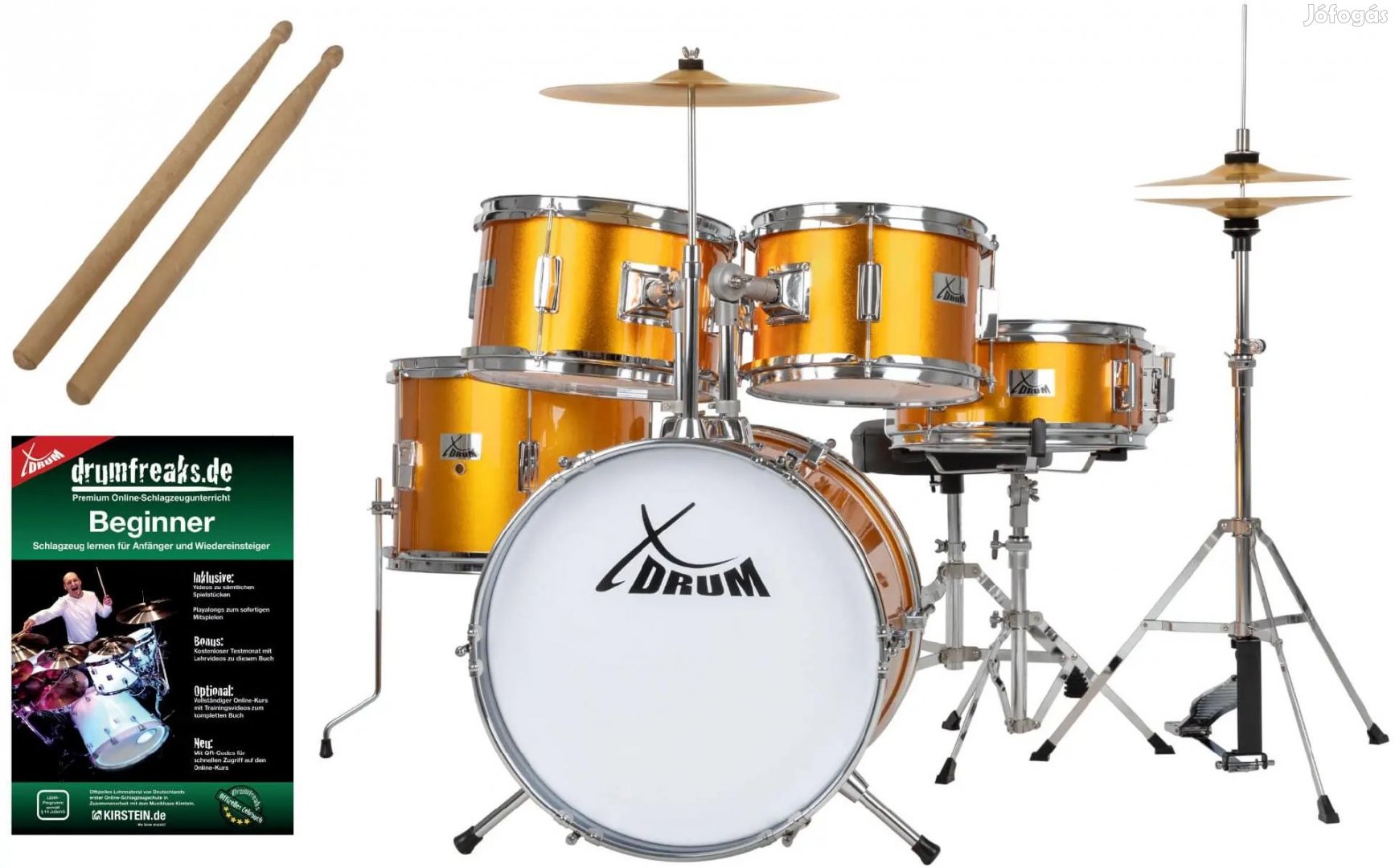 XDrum Junior Pro Gyerek Dob Készlet Naplemente Arany Csillogás