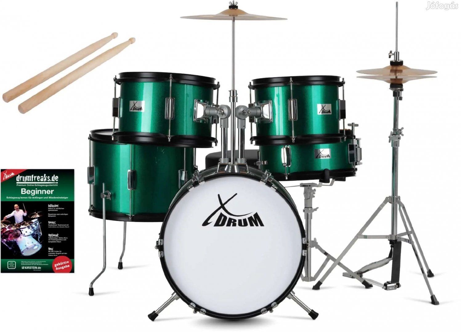 XDrum Junior Pro Gyerek Dob Készlet Smaragdzöld Csillogás