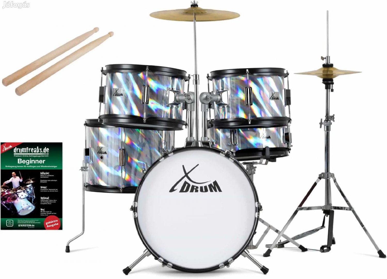 XDrum Junior Pro Gyerek Dob Szett Lézer Ezüst