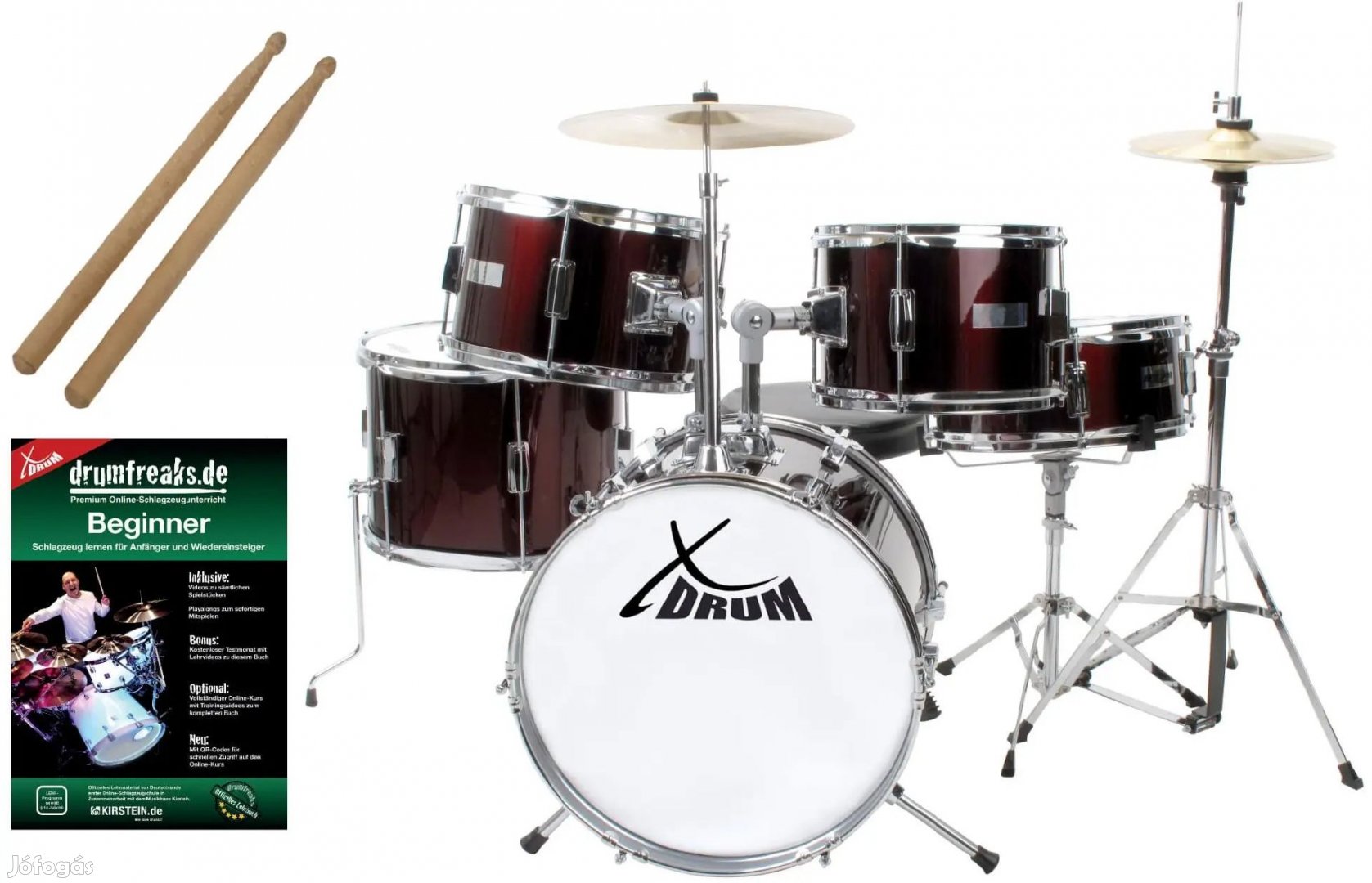 XDrum Junior Pro Gyerek Dob Szett Piros