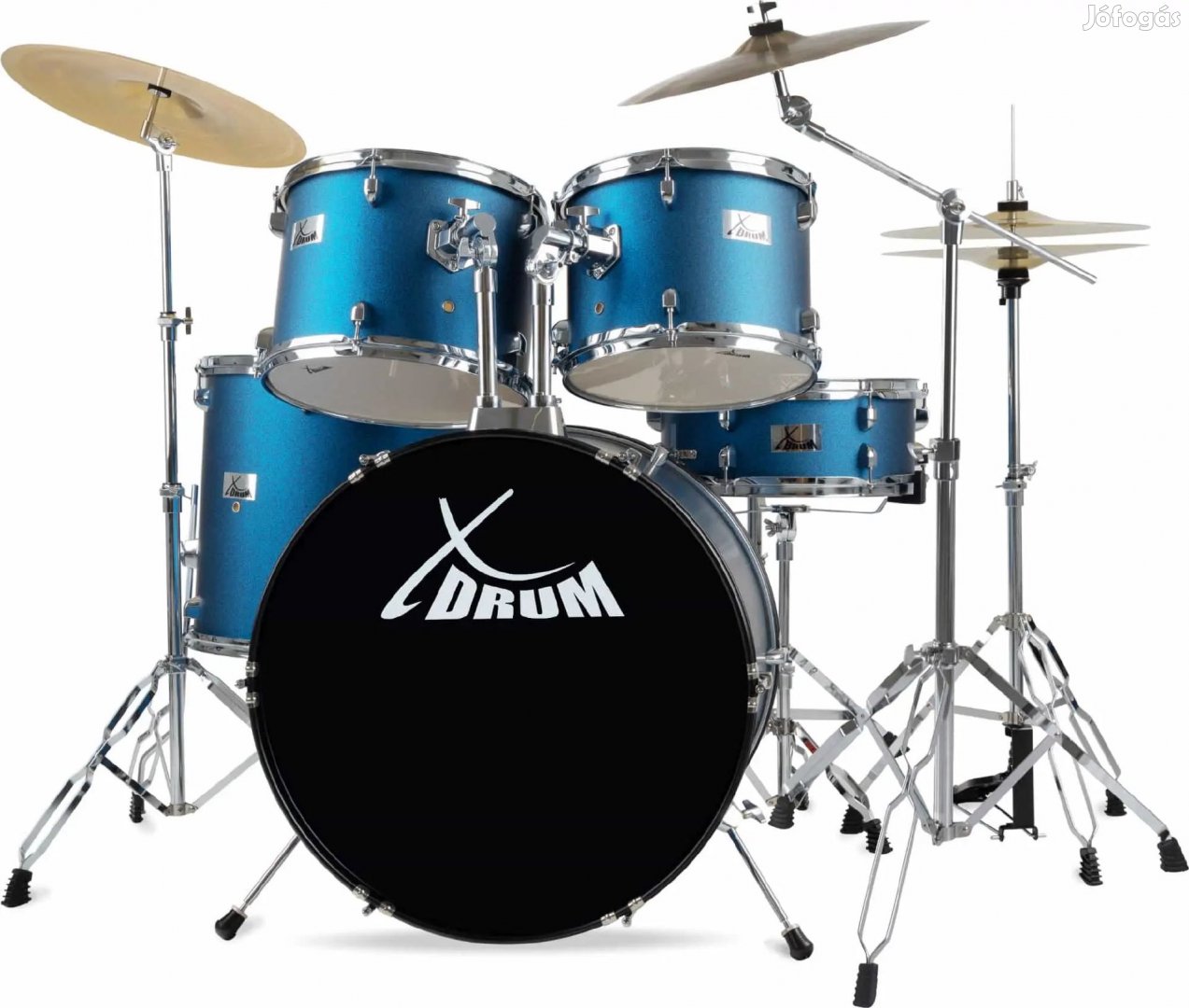 XDrum Semi 22" Standard Dob Készlet Szatén Kék Csillogás állvánnyal