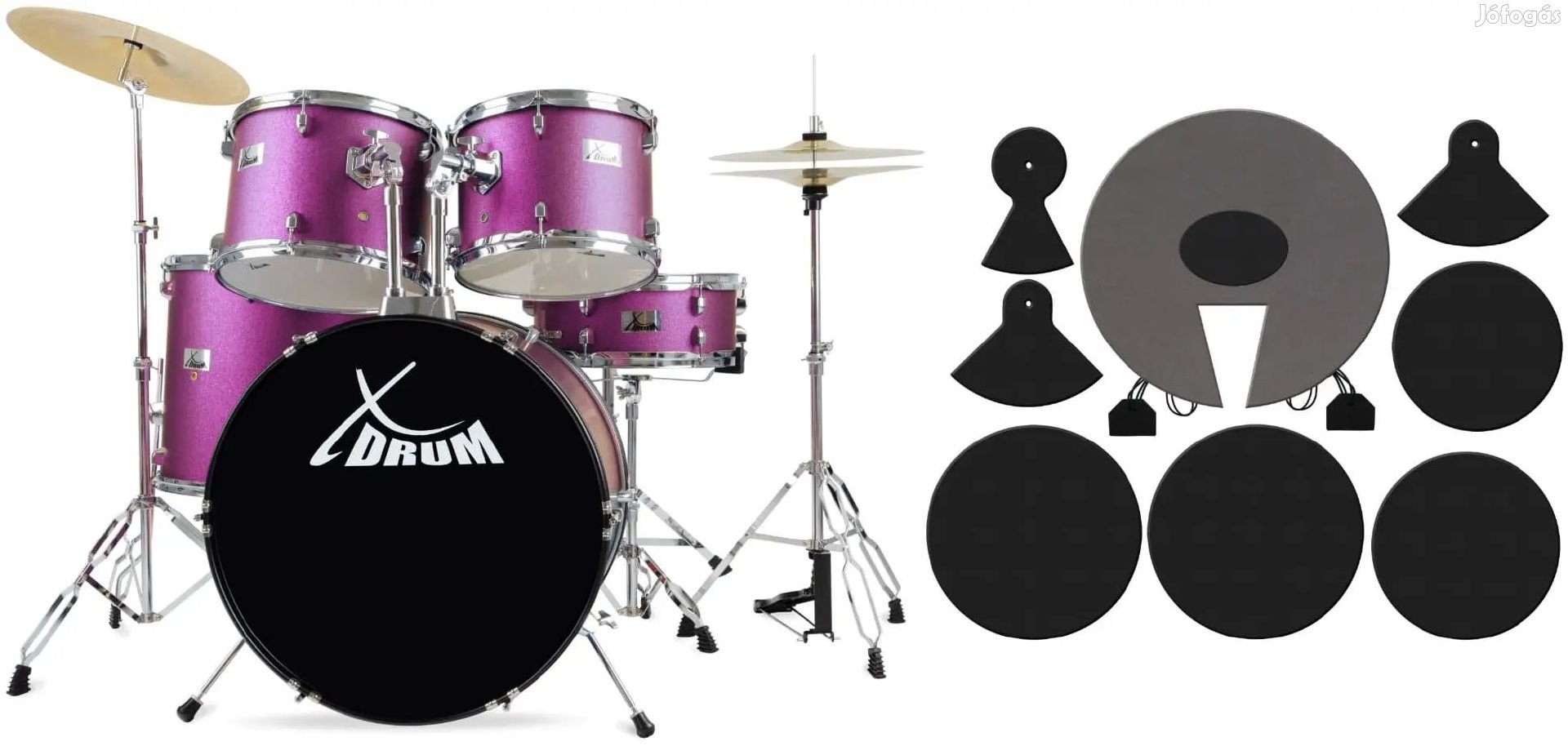 XDrum Semi 22" Standard Dob Készlet Szatén Lila Csillogás +