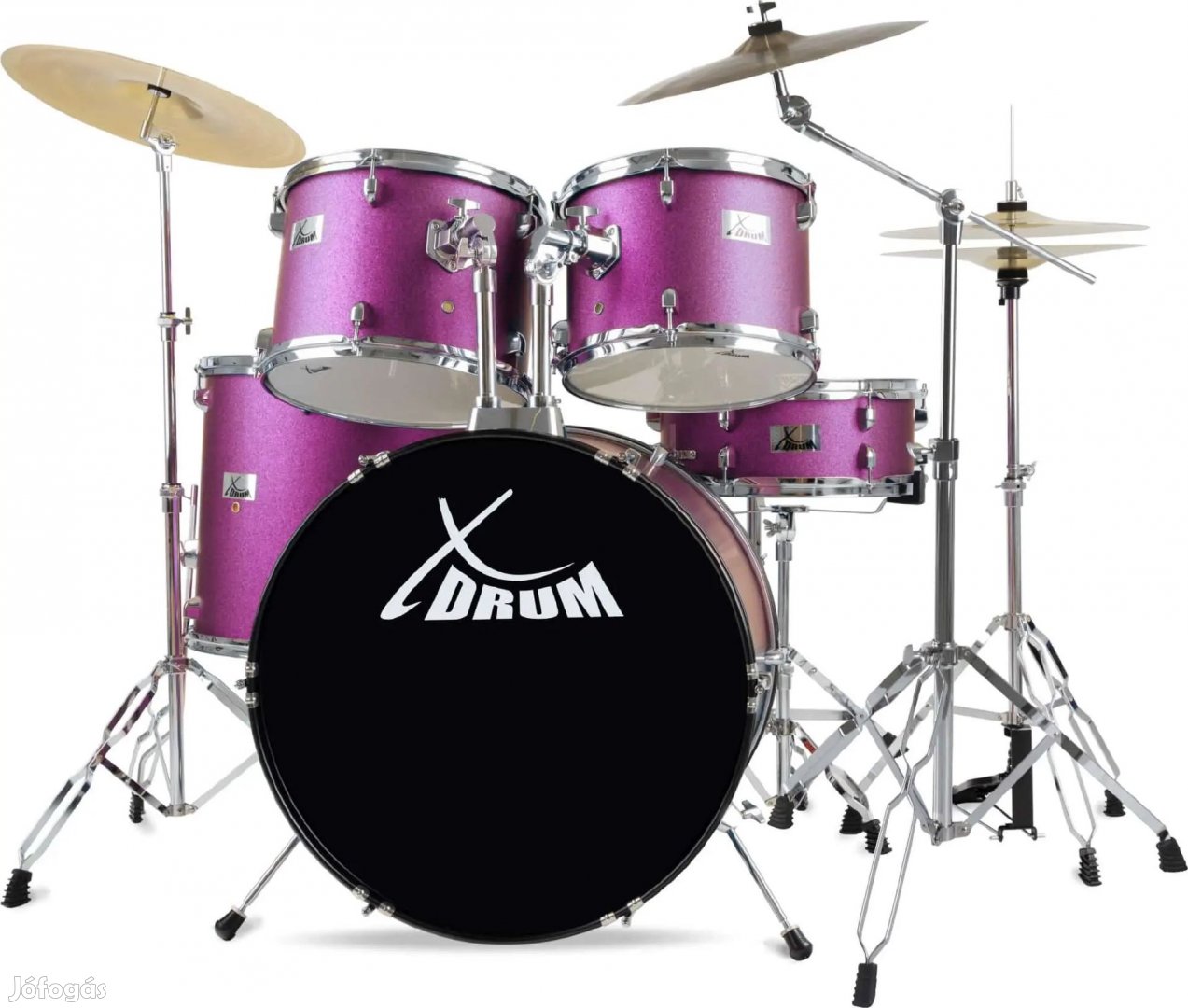 XDrum Semi 22" Standard Dob Készlet Szatén Lila Csillogás állvánnyal