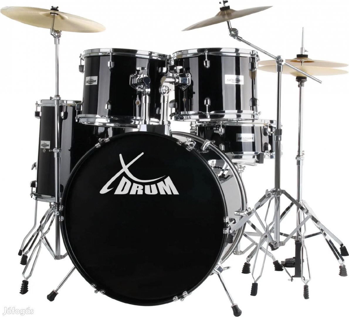 XDrum Semi 22" Standard Dobkészlet Éjfekete állvány+ Crash Cintányér
