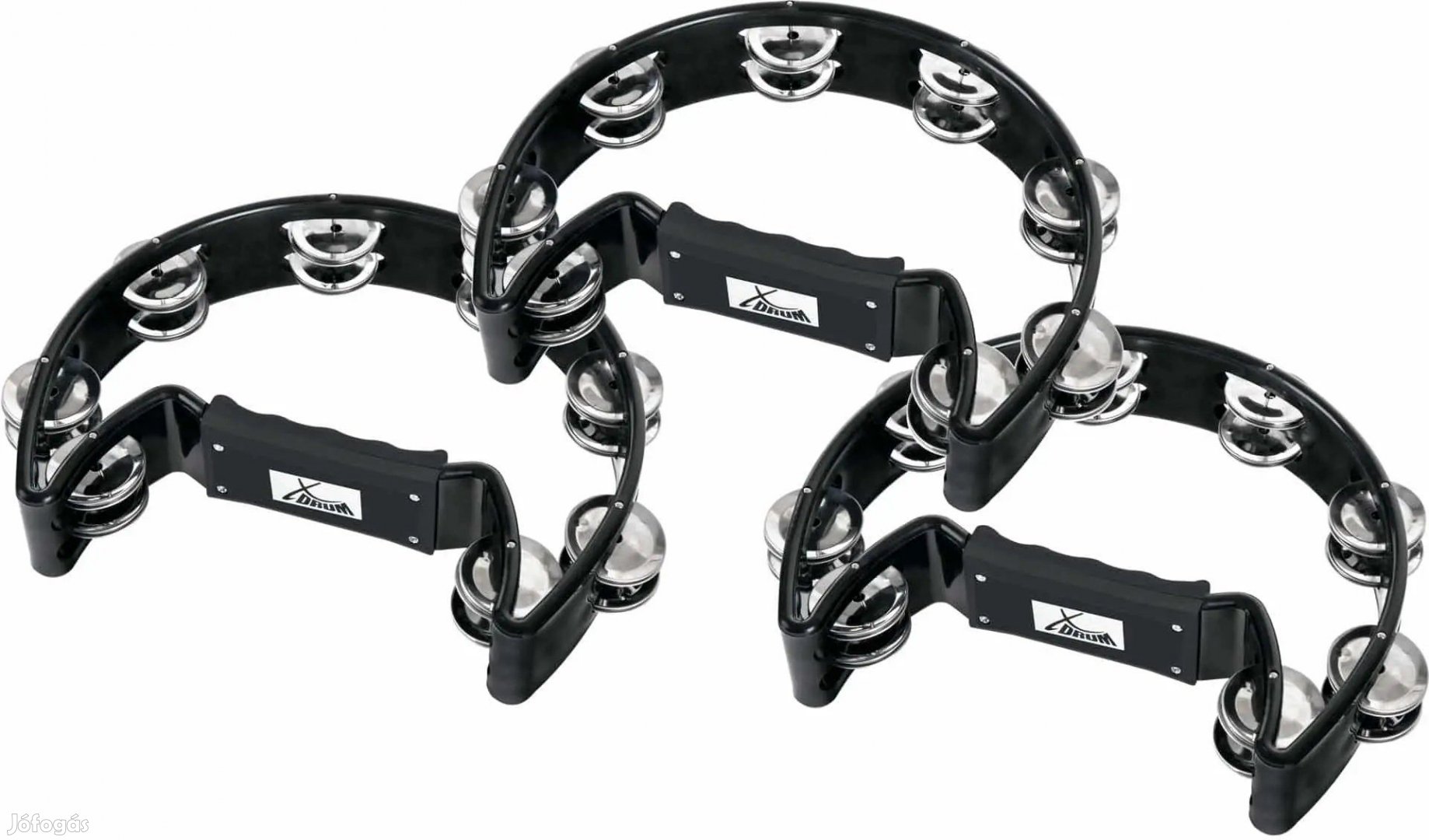 XDrum TM-1 BK kézi tamburin, fekete 3 darabos készlet