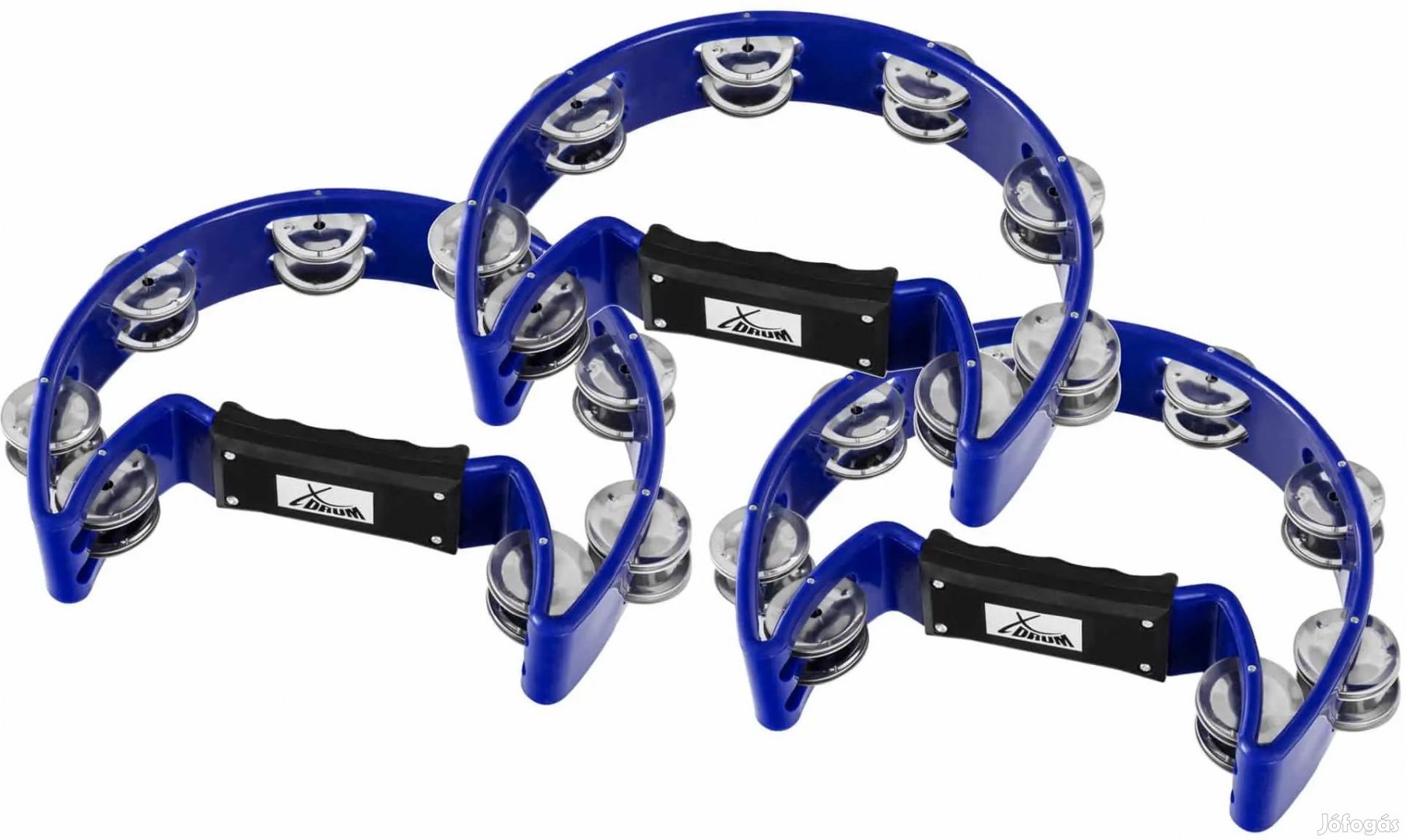 XDrum TM-1 BLU kézi tamburin, kék 3 darabos készlet
