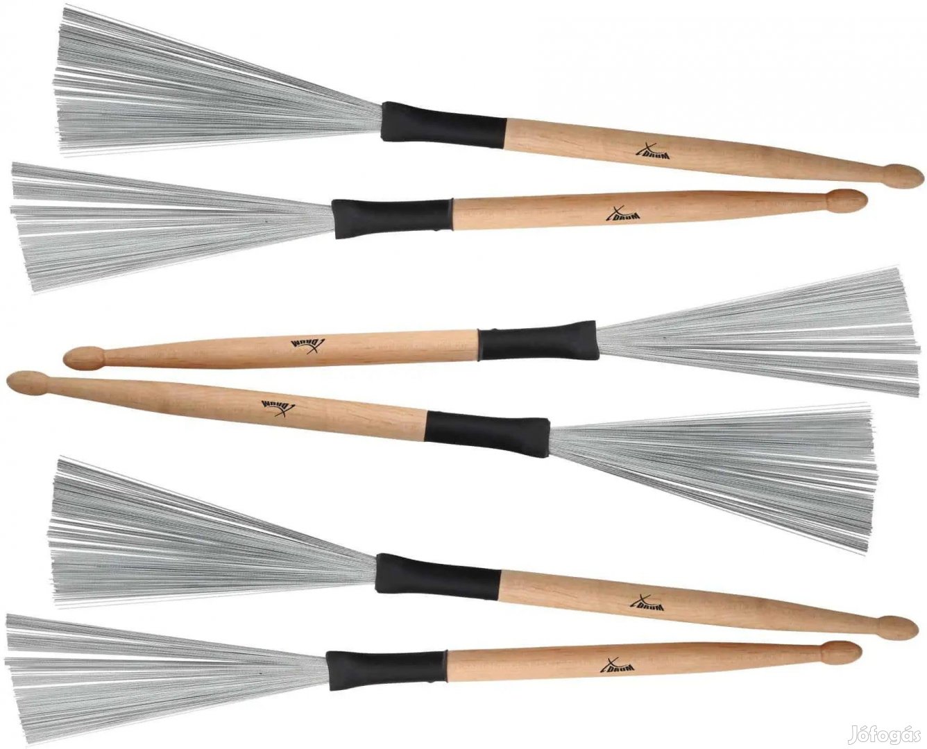 XDrum WTD-1S vezetékes dobverő kefe rövid 3 pár