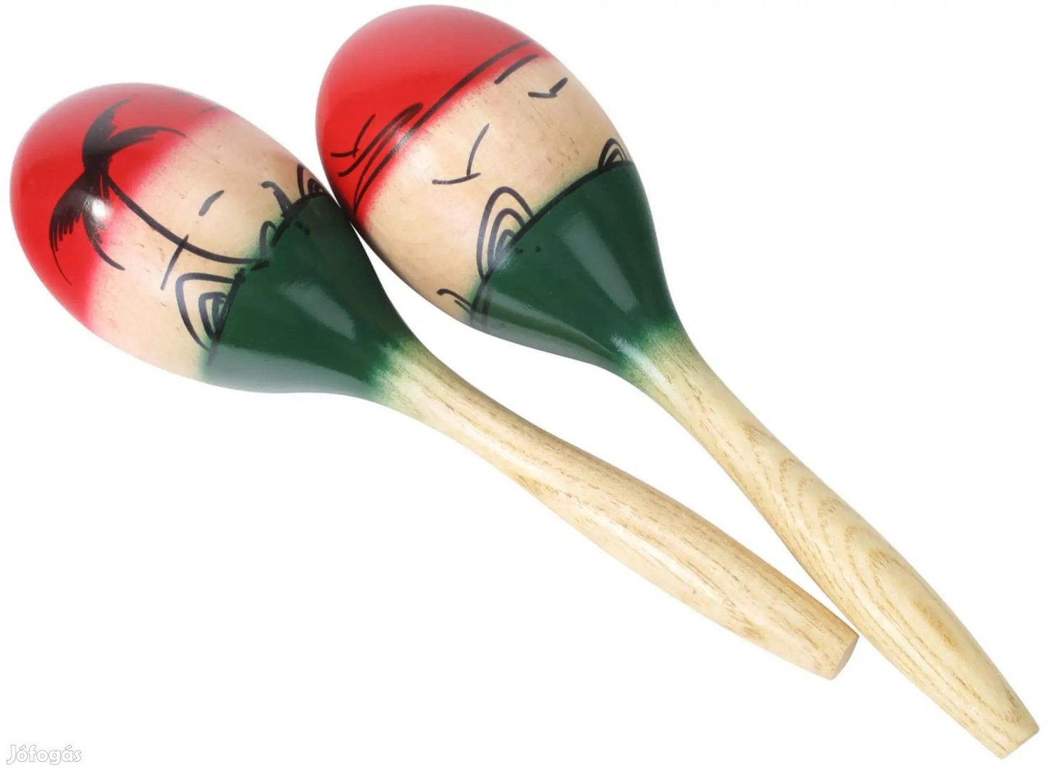 XDrum maracas fa / mexikói stílus / kézzel festett