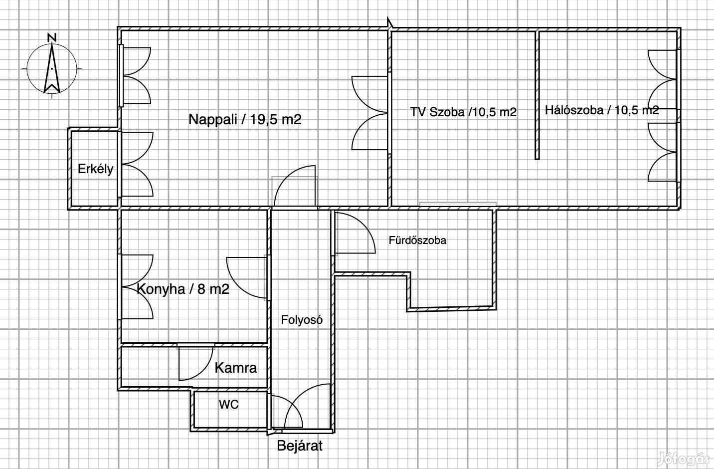 XIII. kerület, Visegrádi u., kiadó 2 szobás 65m2-es lakás